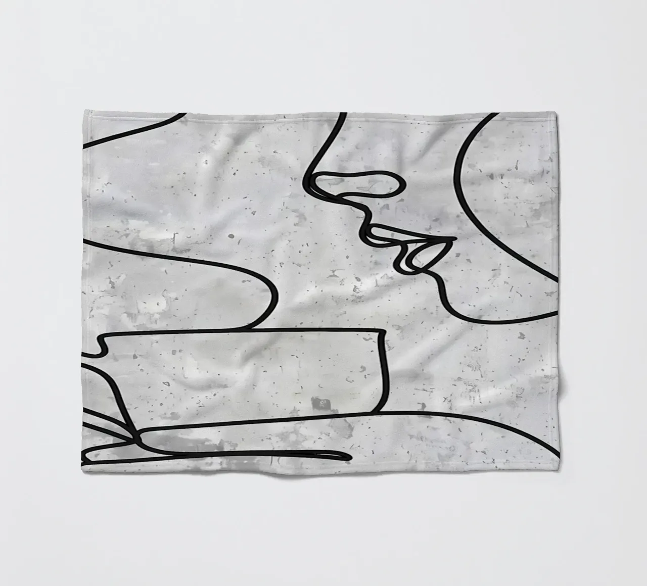 Coffee Bar Line Art Coffee Cup fleece blanket by Aiden Garcia