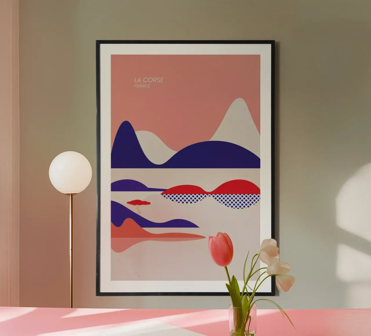 La Corse poster con telaio in plastica da The Cartography Collection