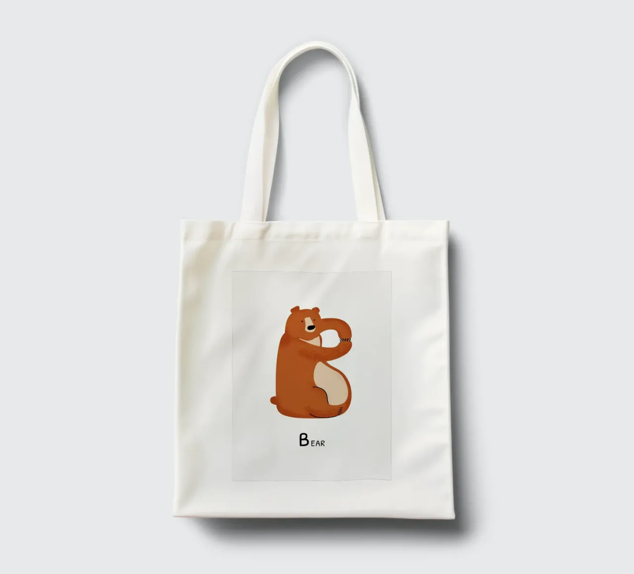 B for Bear tote bag by Little Flourishes