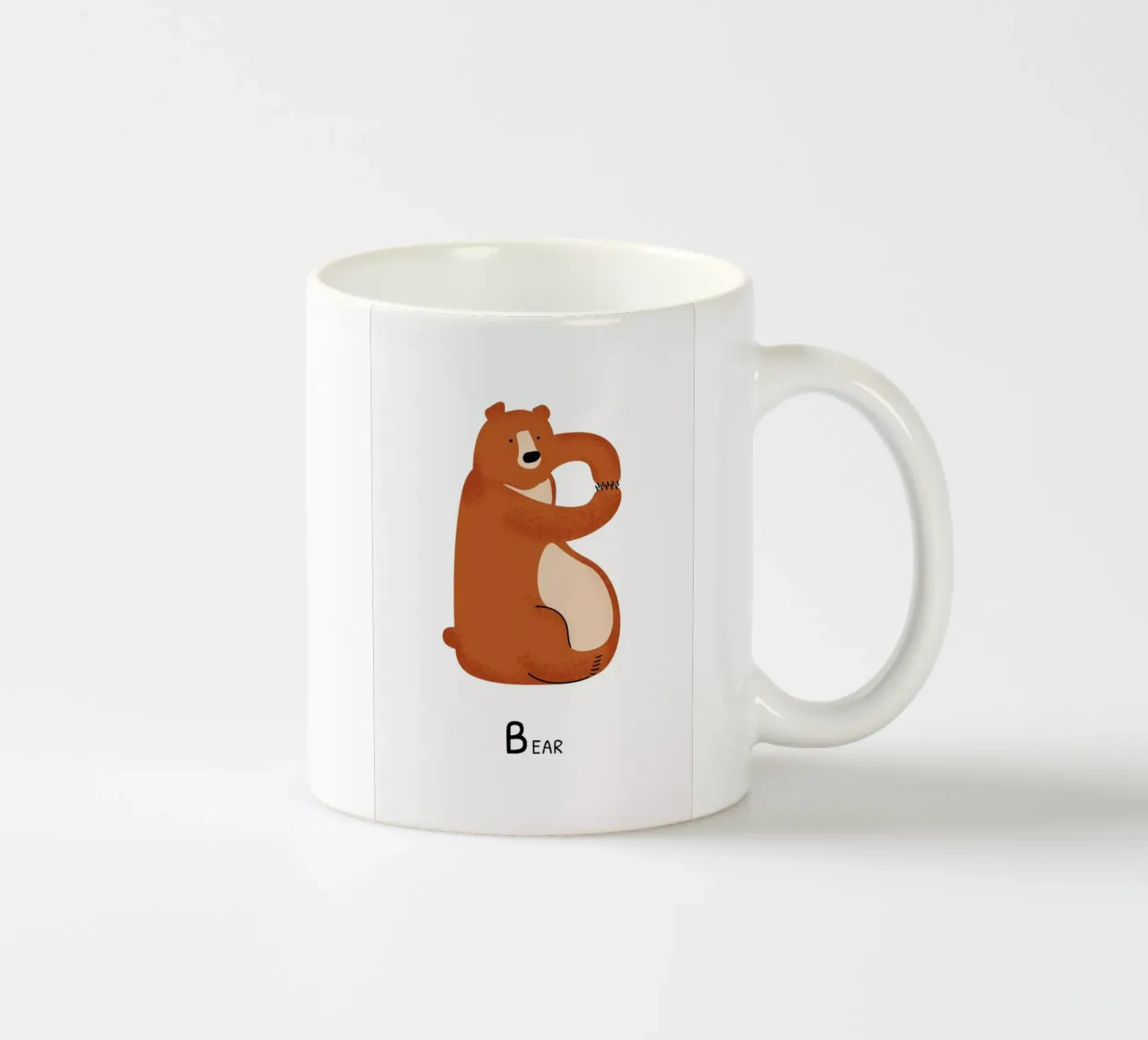 B for Bear ceramic mug by Little Flourishes