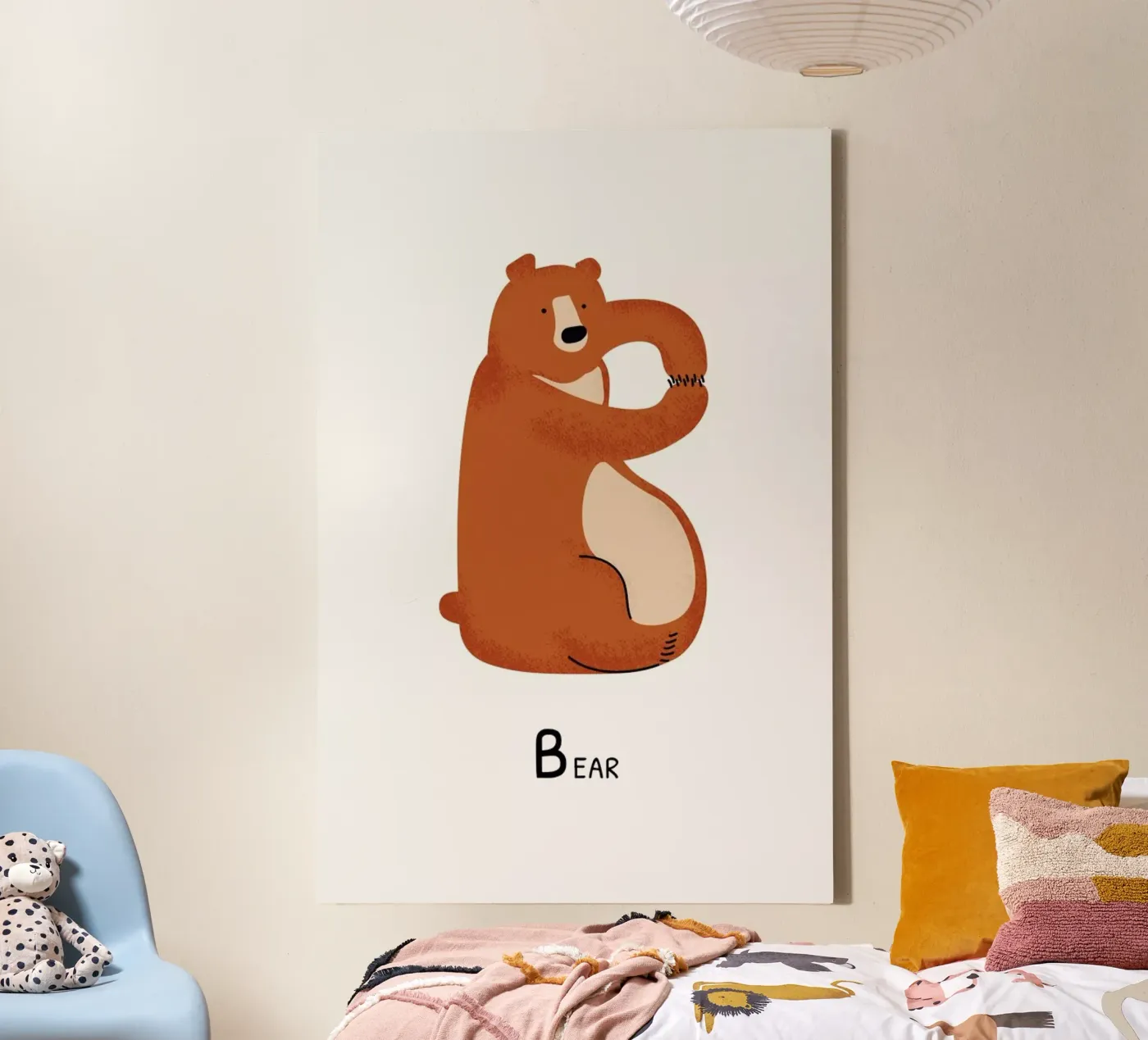 B for Bear canvas van Little Flourishes
