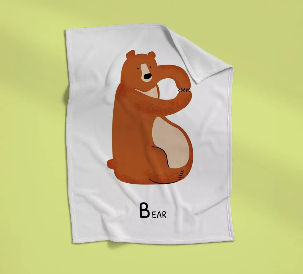 B for Bear coperta in pile da Little Flourishes