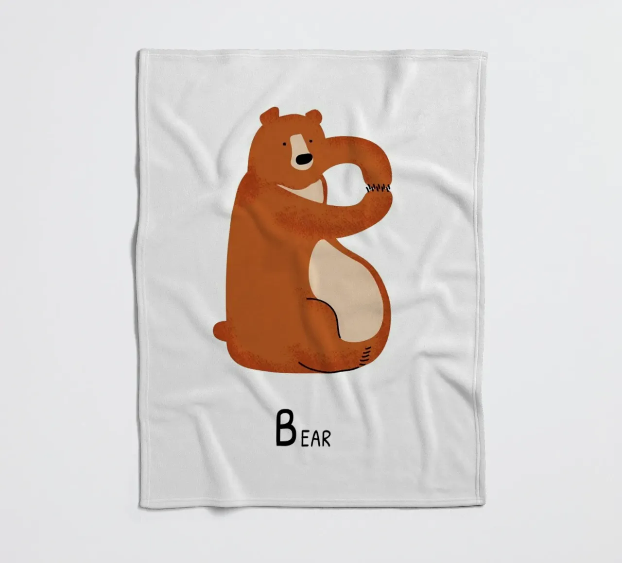 B for Bear coperta in pile da Little Flourishes