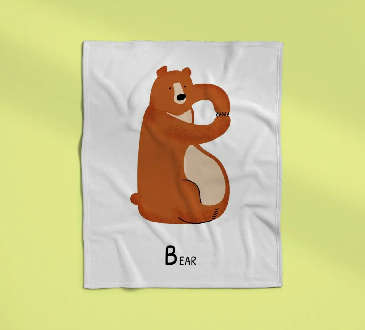 B for Bear coperta in pile da Little Flourishes