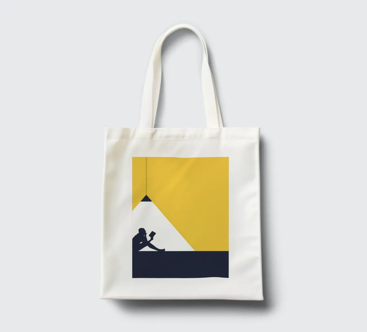 Silhouette Lesen unter Licht Jutebeutel von Aiden Garcia