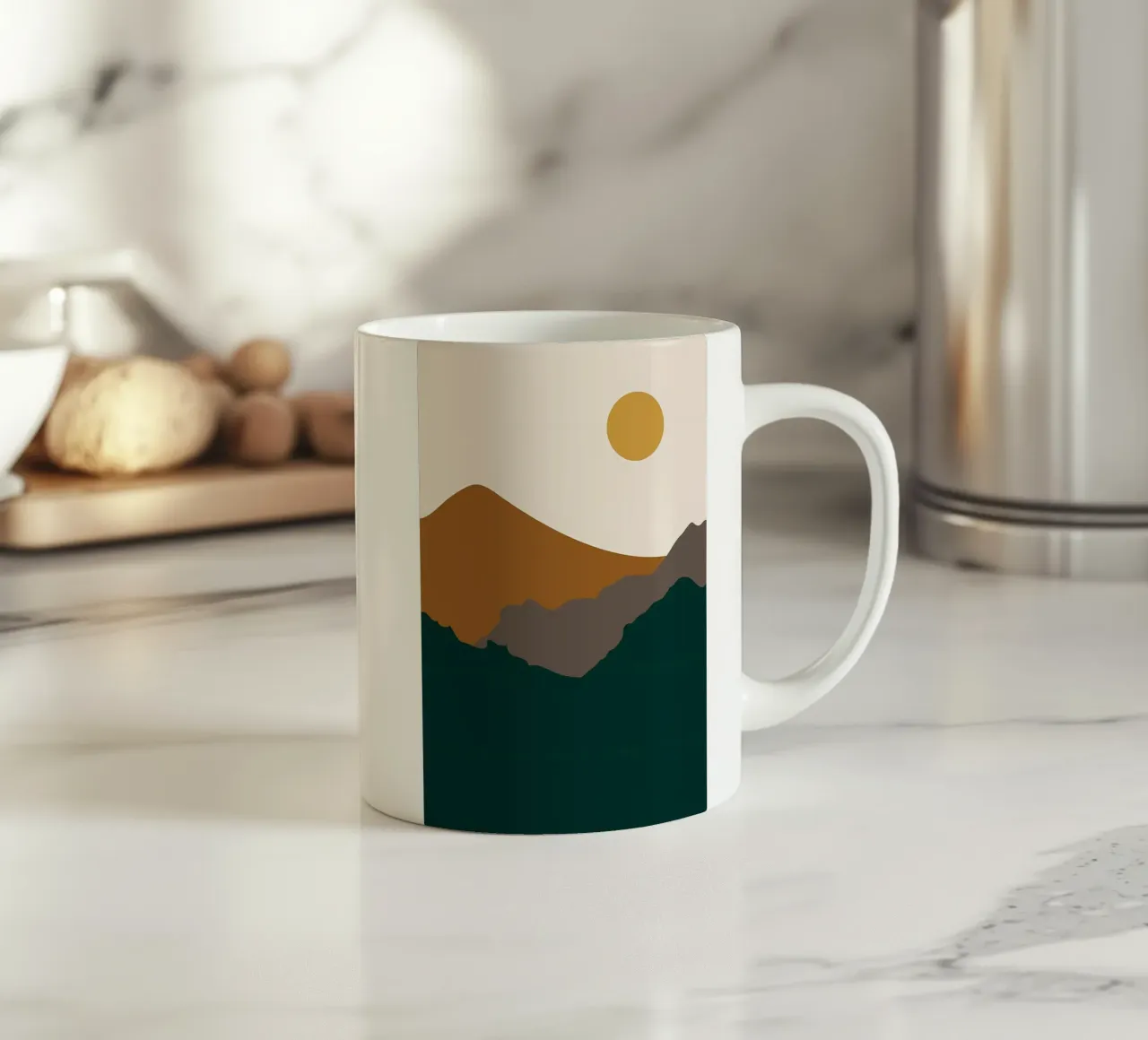 Paesaggio naturale v5 tazza in ceramica da Bartosz Powalka