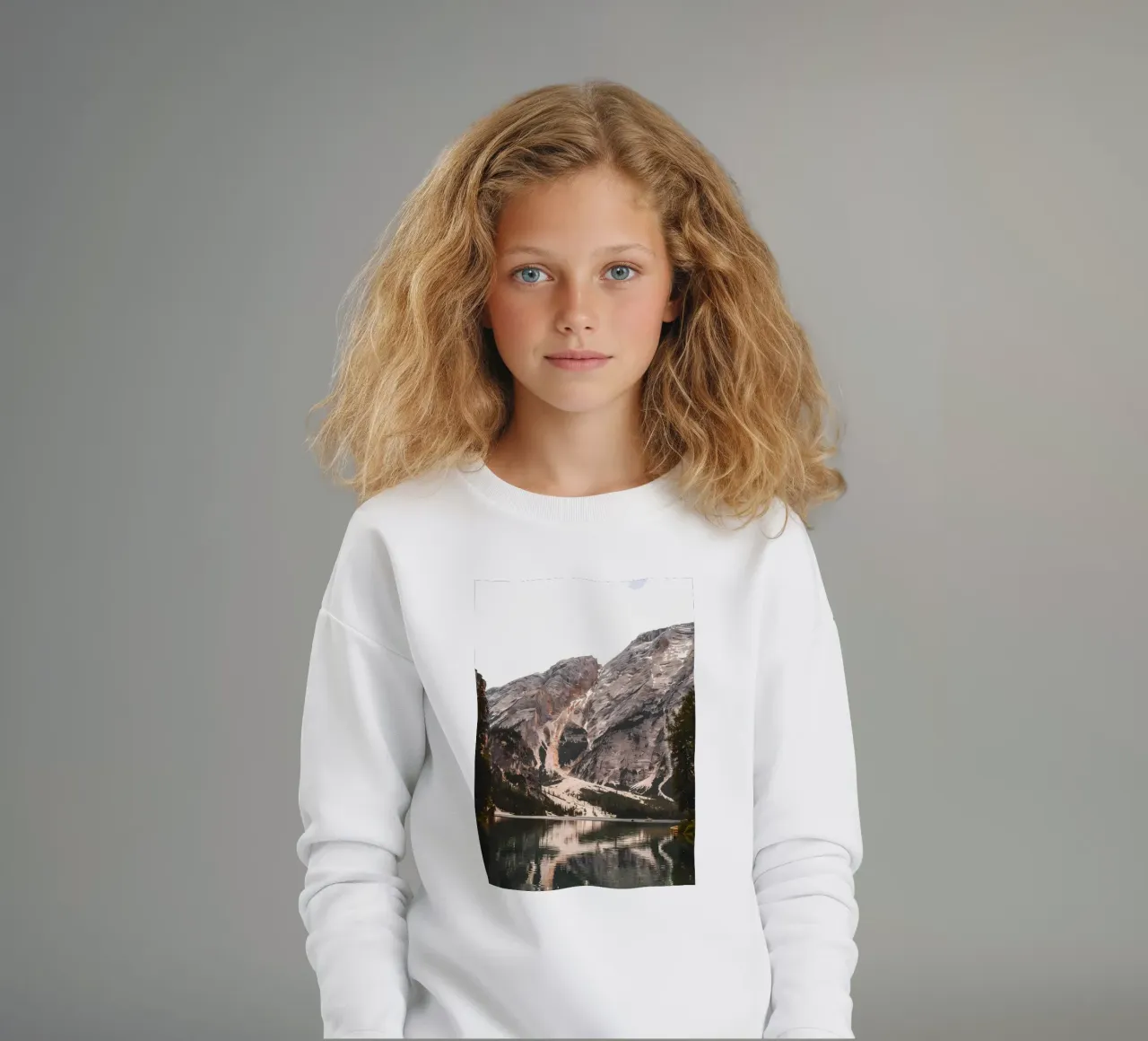 Mountain reflection lake kids sweatshirt by Matthew Katz