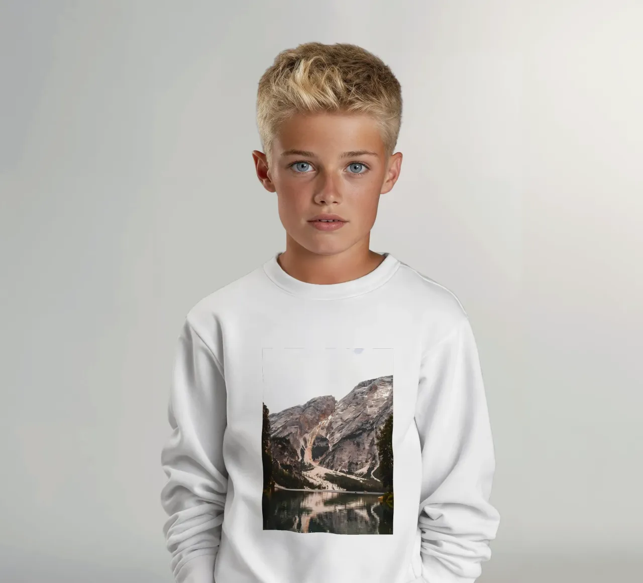 Mountain reflection lake kids sweatshirt by Matthew Katz