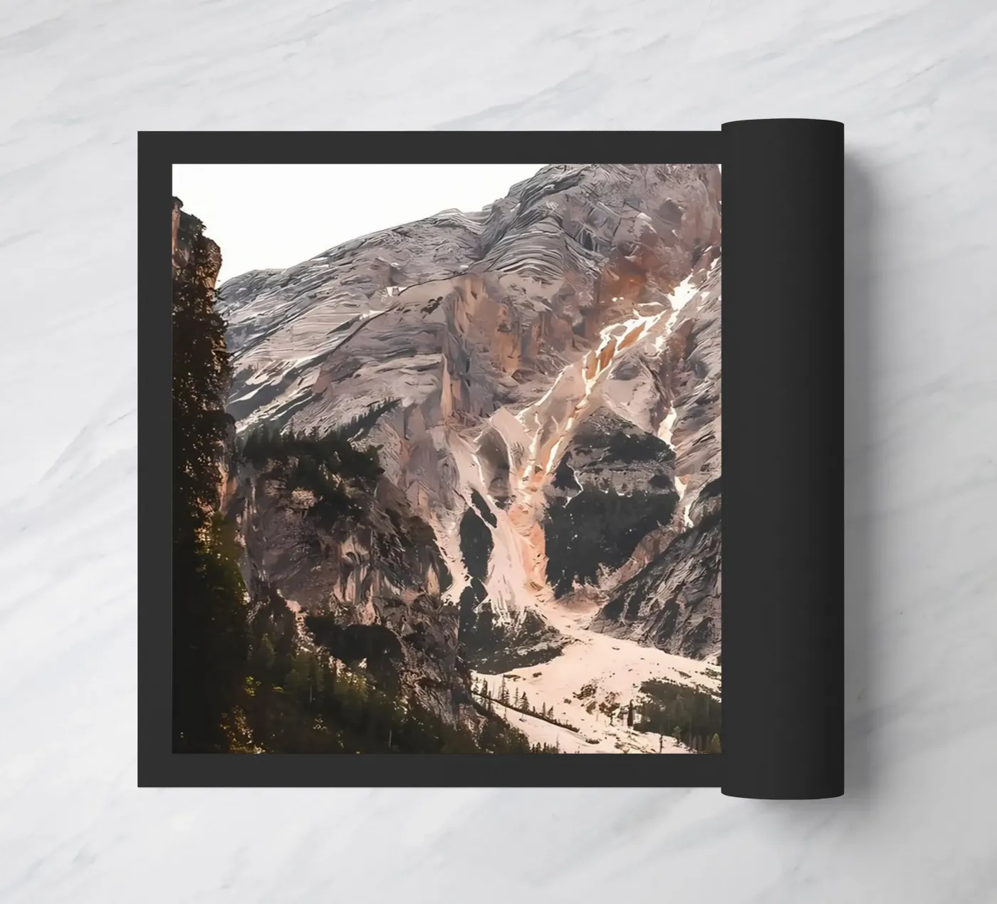 Mountain reflection lake doormat by Matthew Katz