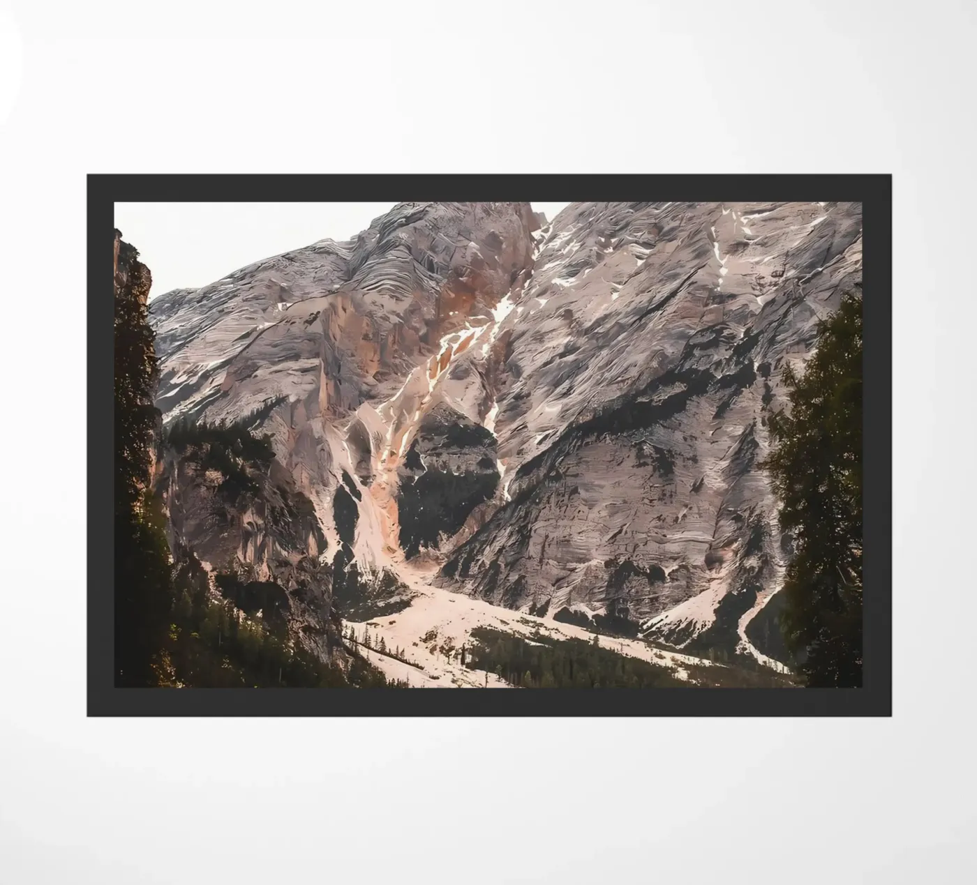 Mountain reflection lake doormat by Matthew Katz