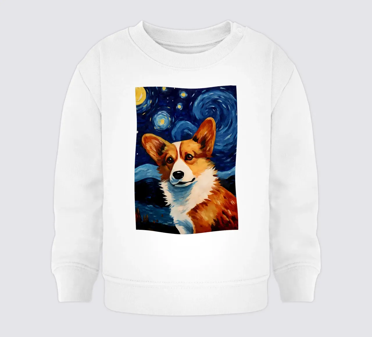 Welsh Corgi Notte stellata felpa neonato da Adrian Patel