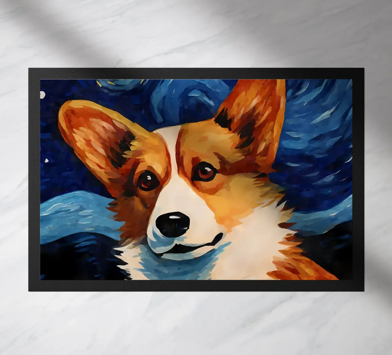 Welsh Corgi Notte stellata zerbino da Adrian Patel