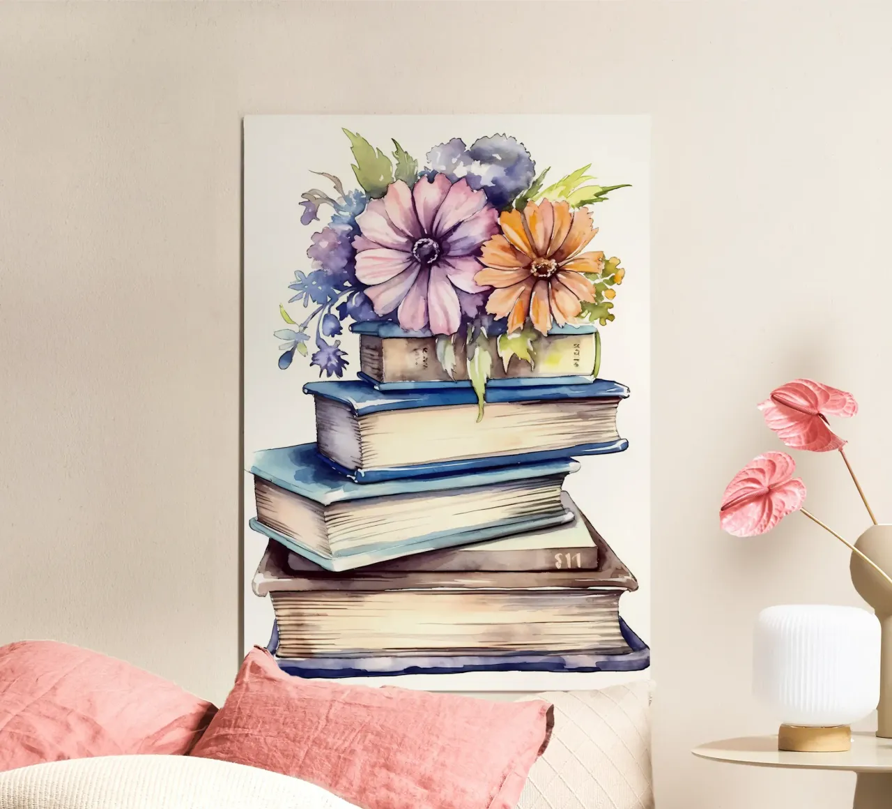 Watercolor books alu-dibond by Aiden Garcia