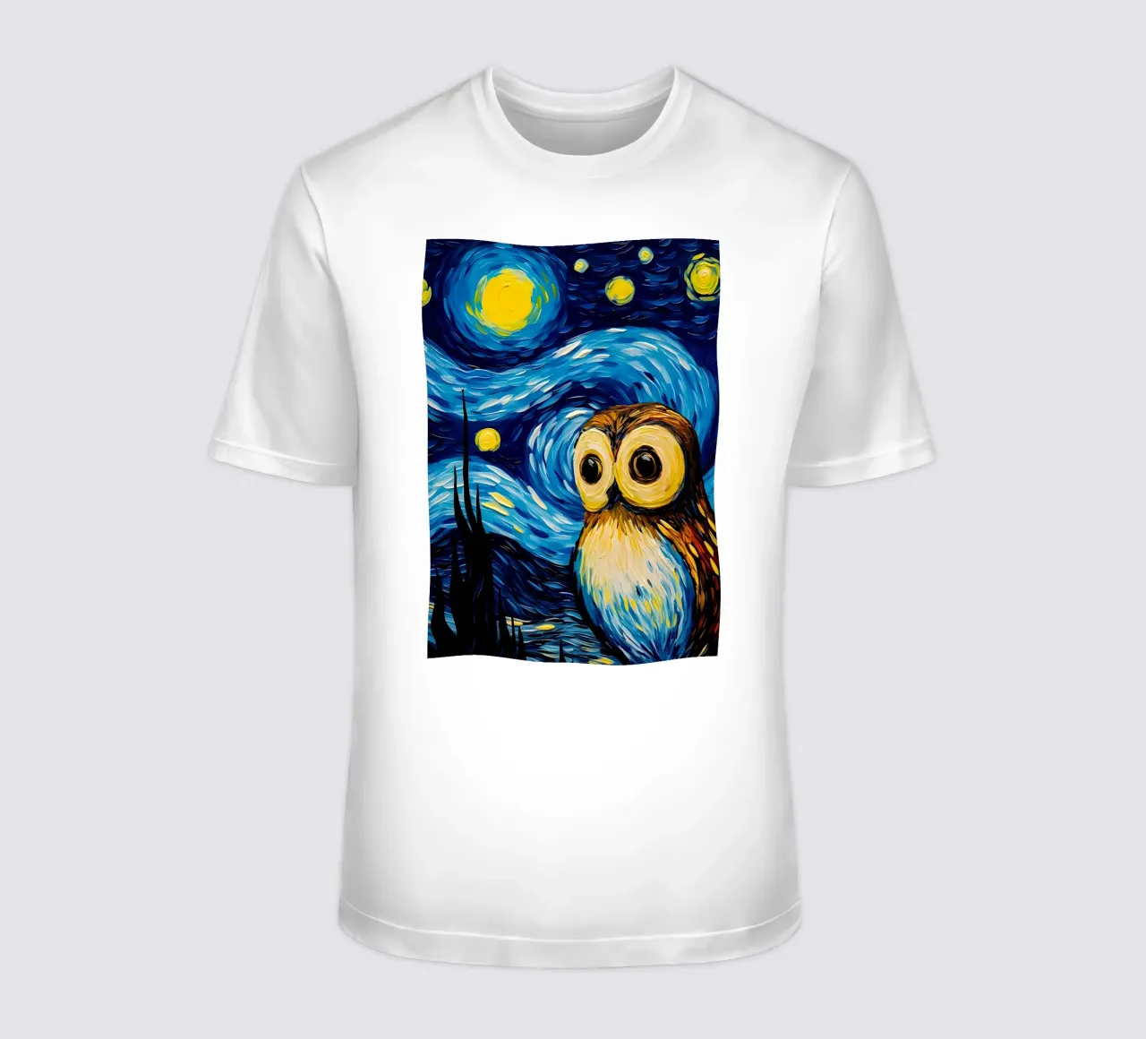 The Starry Night Owl t-shirt by Adrian Patel