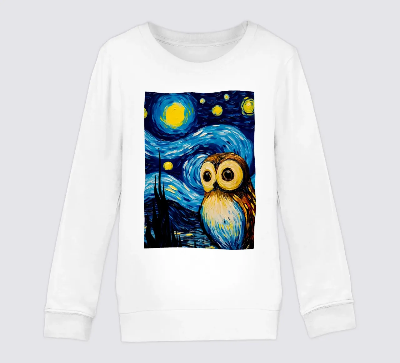 The Starry Night Owl kids sweatshirt by Adrian Patel