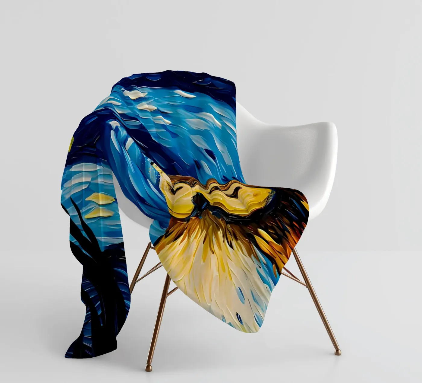 The Starry Night Owl Fleecedecke von Adrian Patel