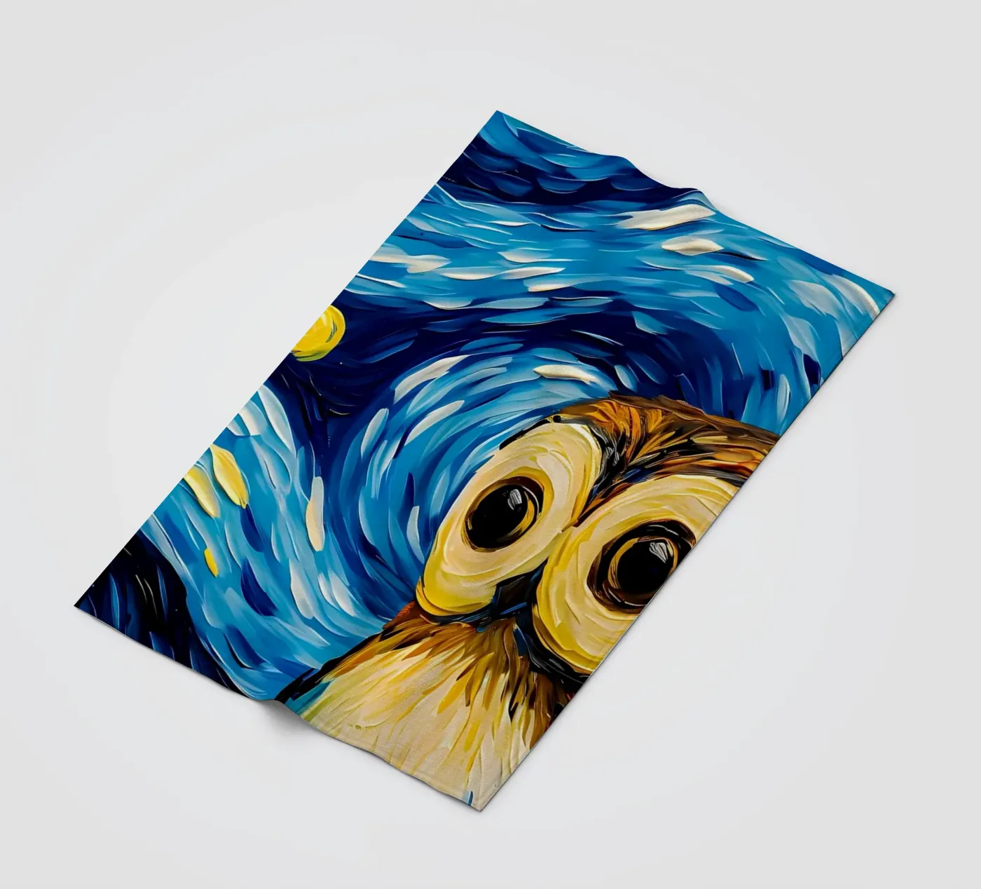 The Starry Night Owl Fleecedecke von Adrian Patel