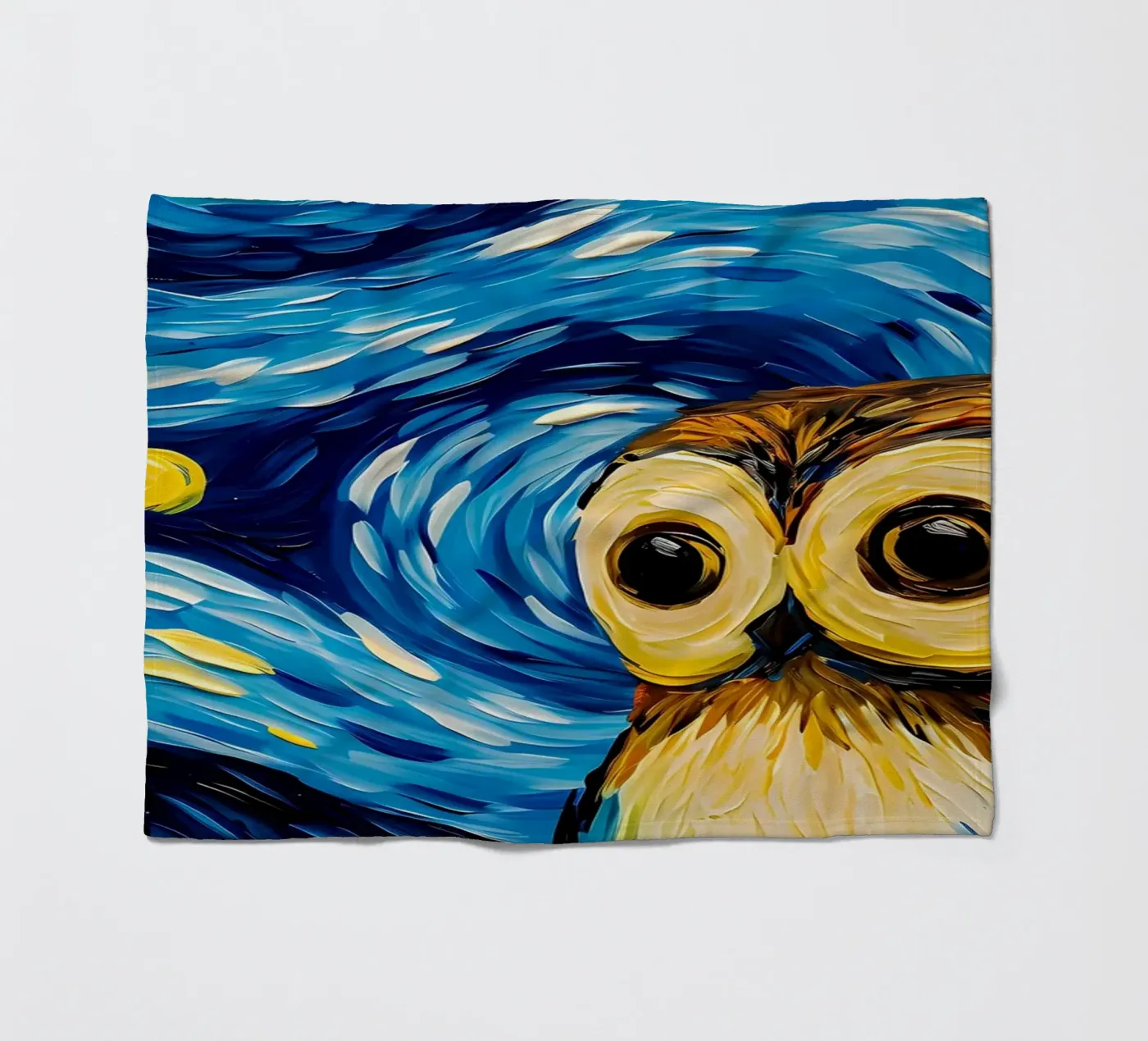 The Starry Night Owl Fleecedecke von Adrian Patel