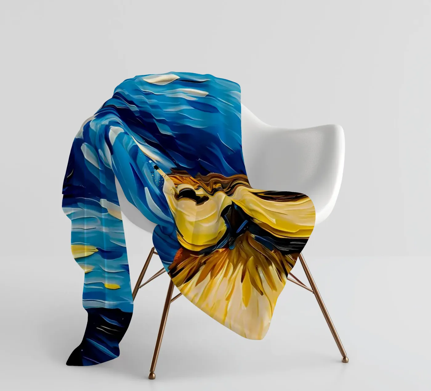 The Starry Night Owl Fleecedecke von Adrian Patel
