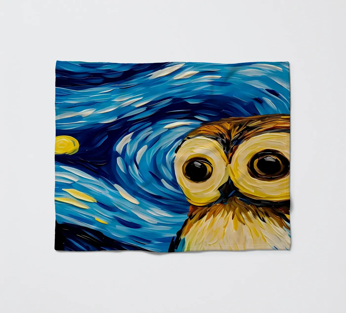 The Starry Night Owl Fleecedecke von Adrian Patel