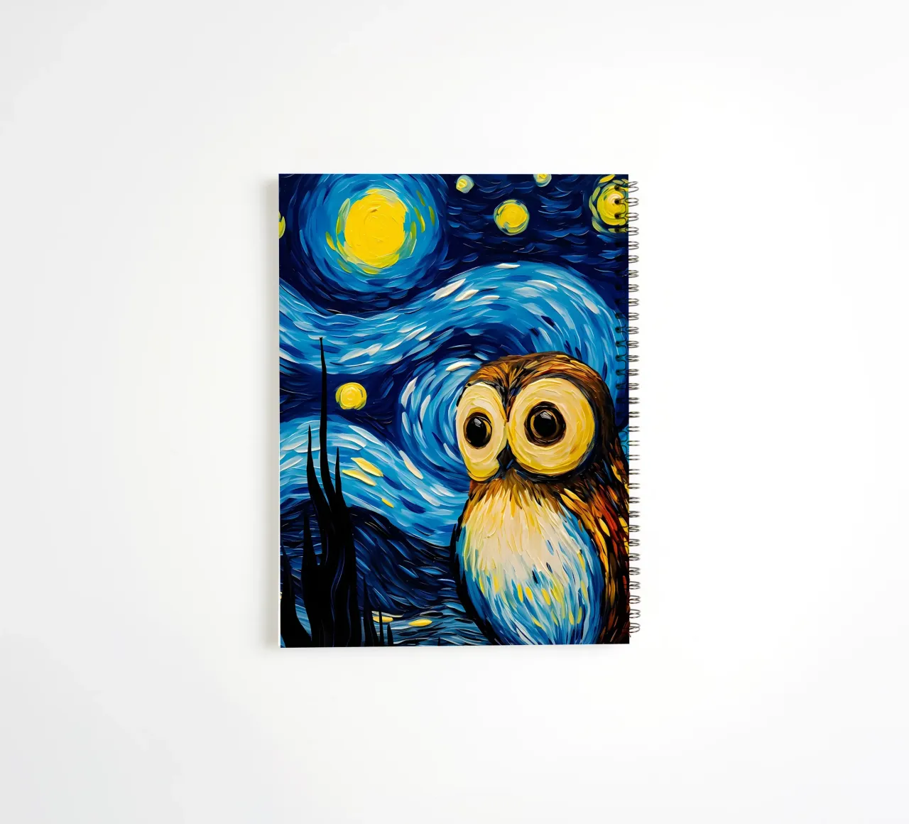 The Starry Night Owl spiral notebook by Adrian Patel