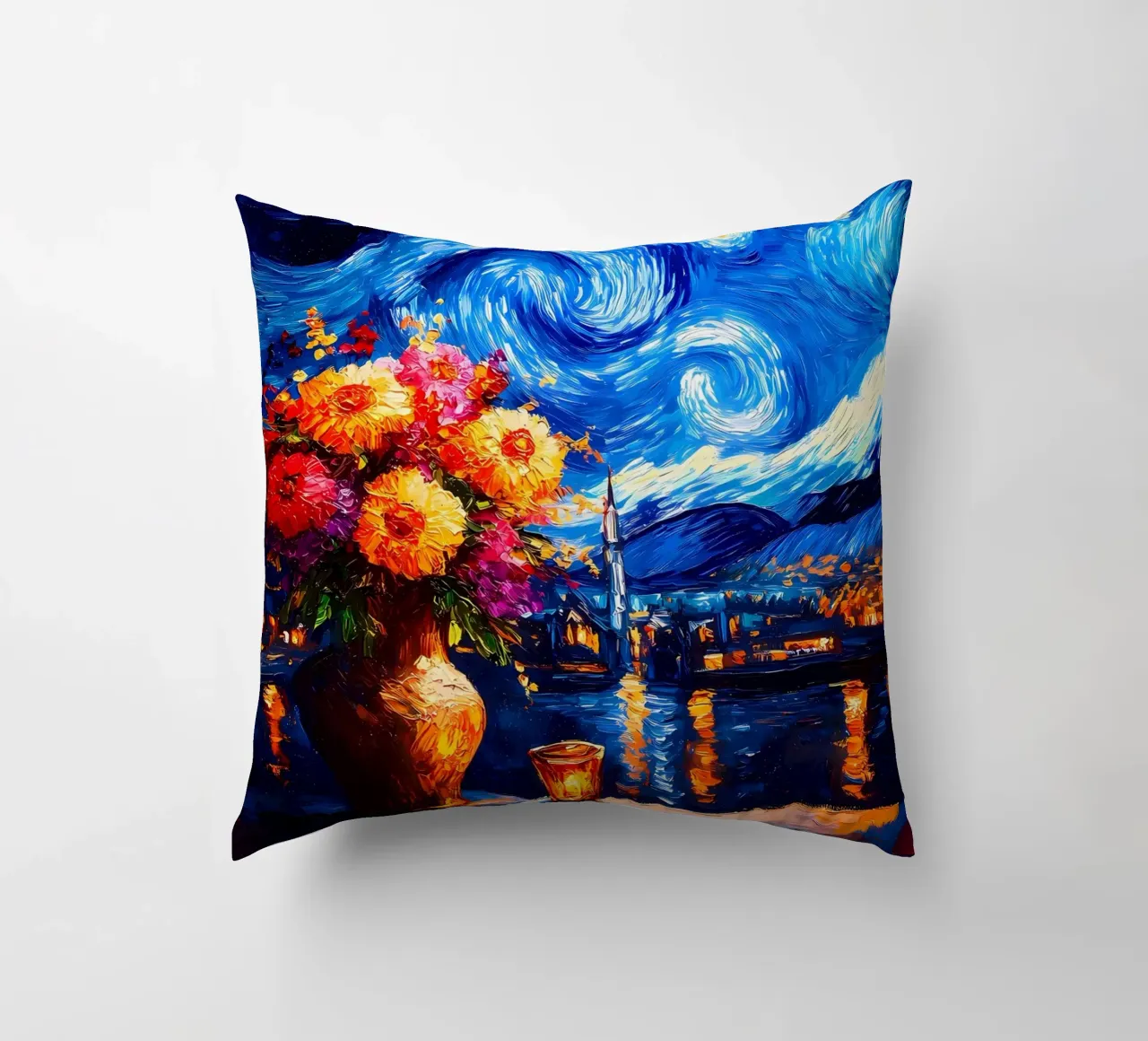 Fiori della notte stellata cuscino da Adrian Patel