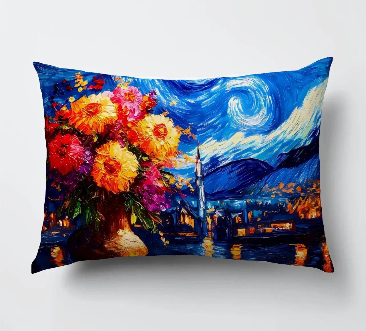 Fiori della notte stellata cuscino da Adrian Patel