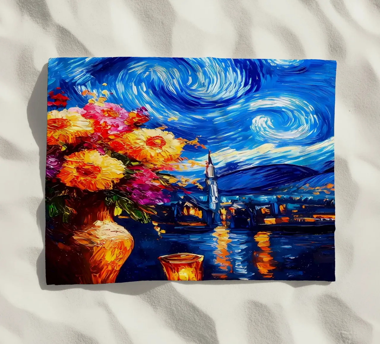 Fiori della notte stellata telo mare da Adrian Patel