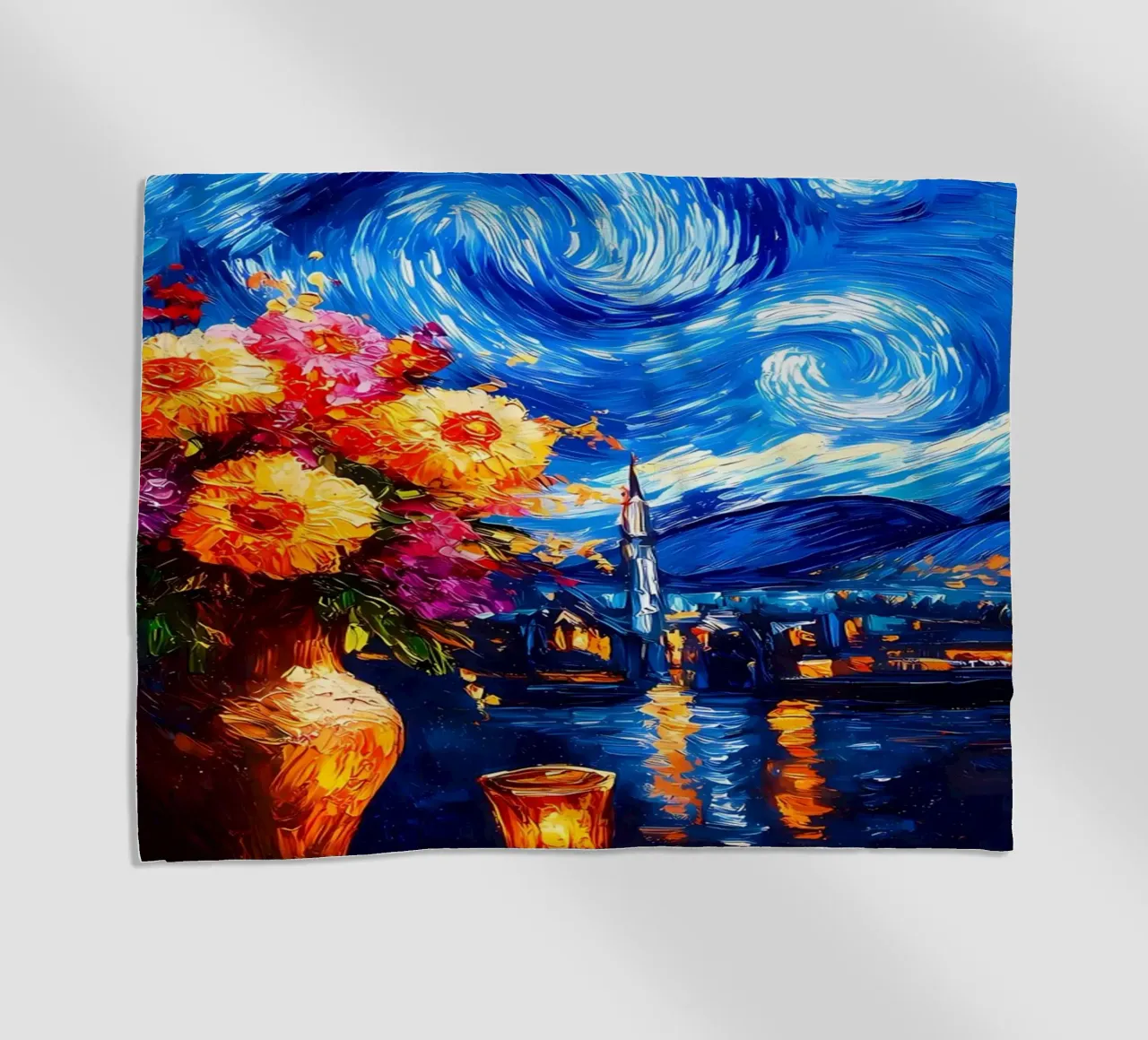 Fiori della notte stellata telo mare da Adrian Patel