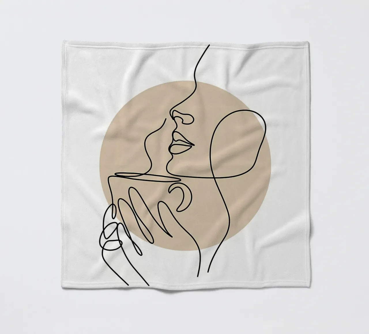 Coffee line art fleece blanket by Aiden Garcia