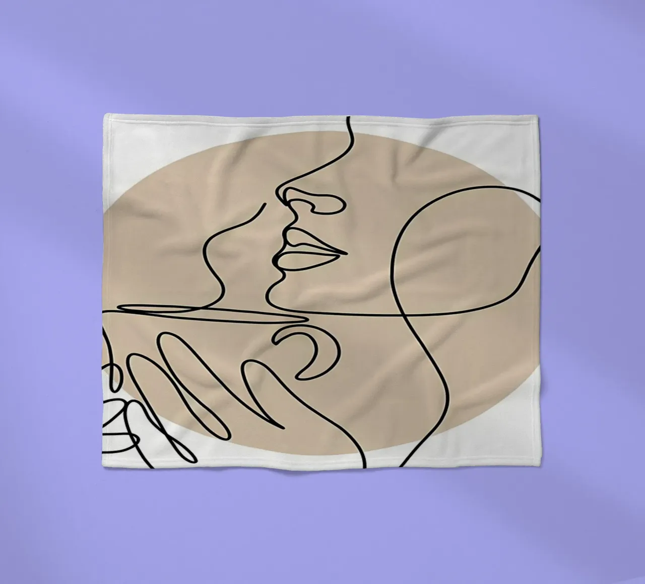Coffee line art fleece blanket by Aiden Garcia