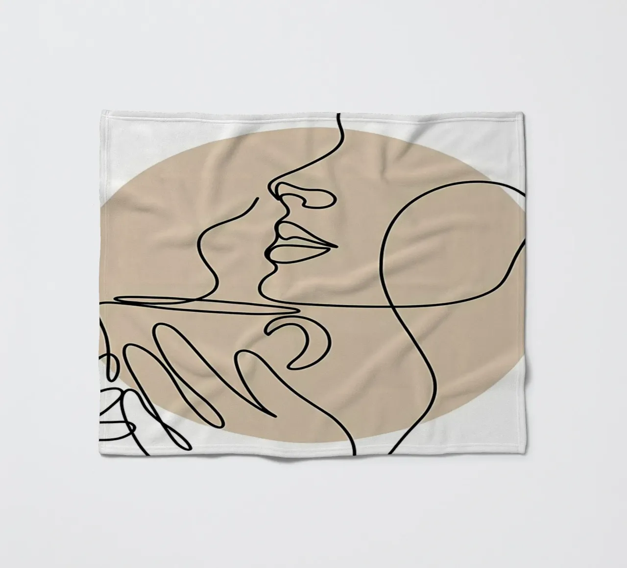 Coffee line art fleece blanket by Aiden Garcia
