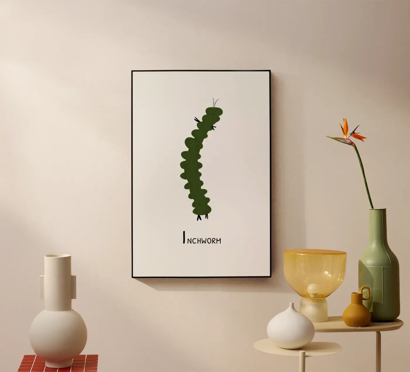 I for Inchworm plexiglas de Little Flourishes