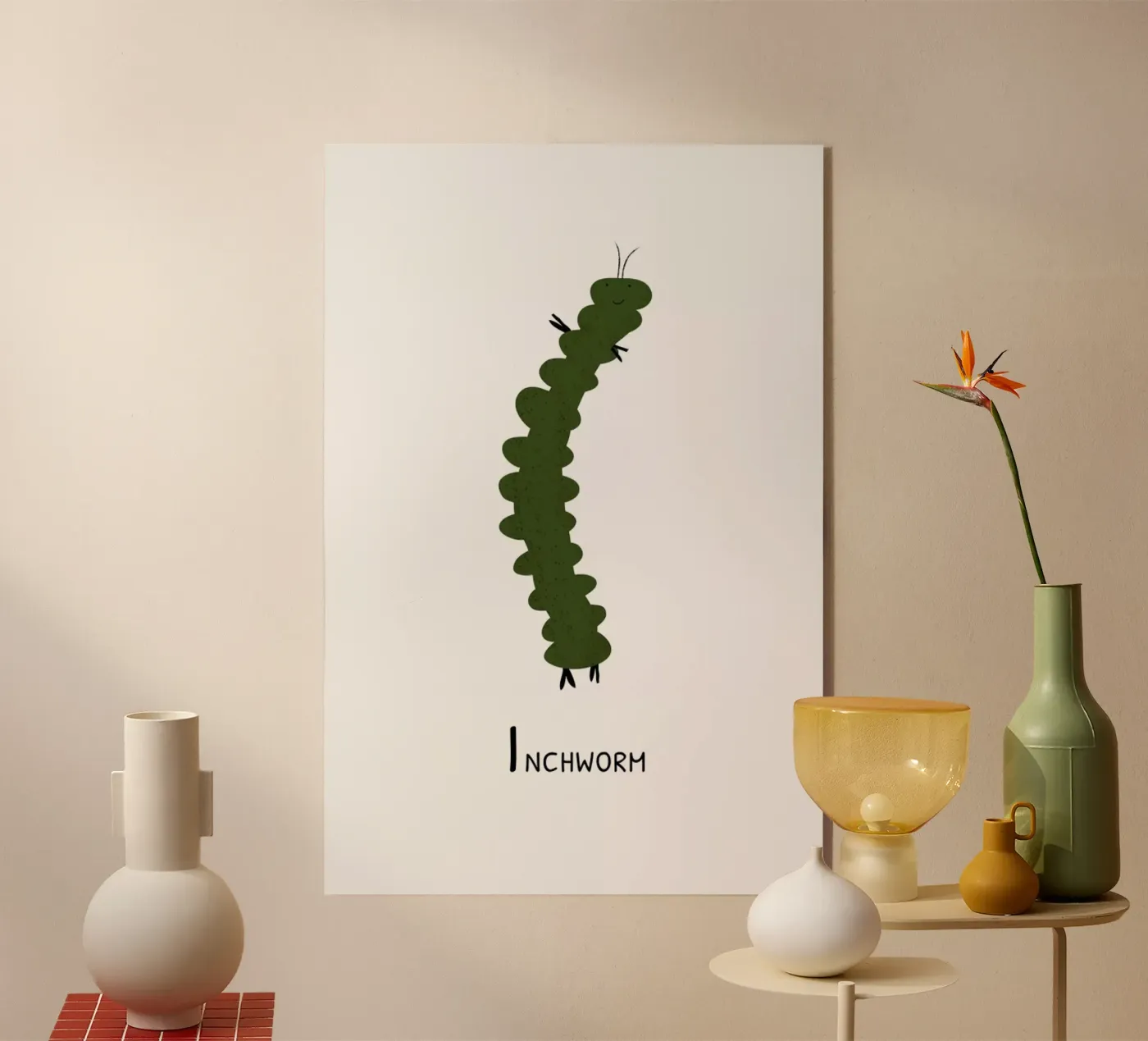 I for Inchworm plexiglas de Little Flourishes