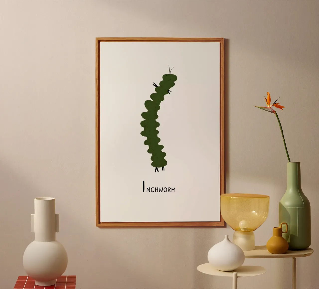 I for Inchworm alluminio dibond da Little Flourishes