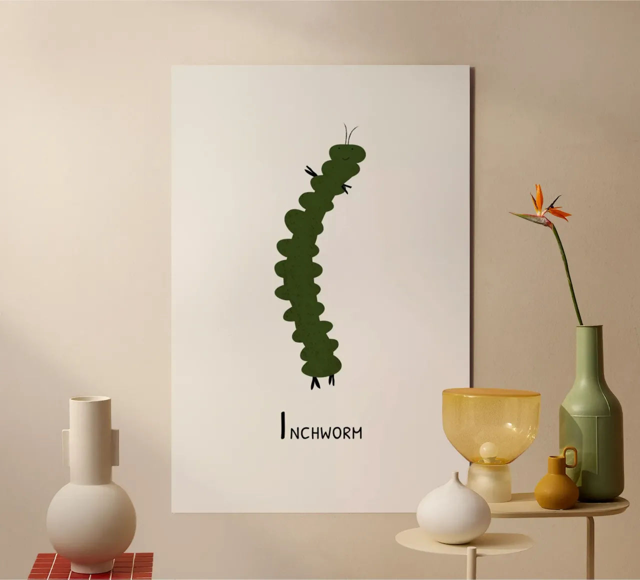 I for Inchworm alluminio dibond da Little Flourishes