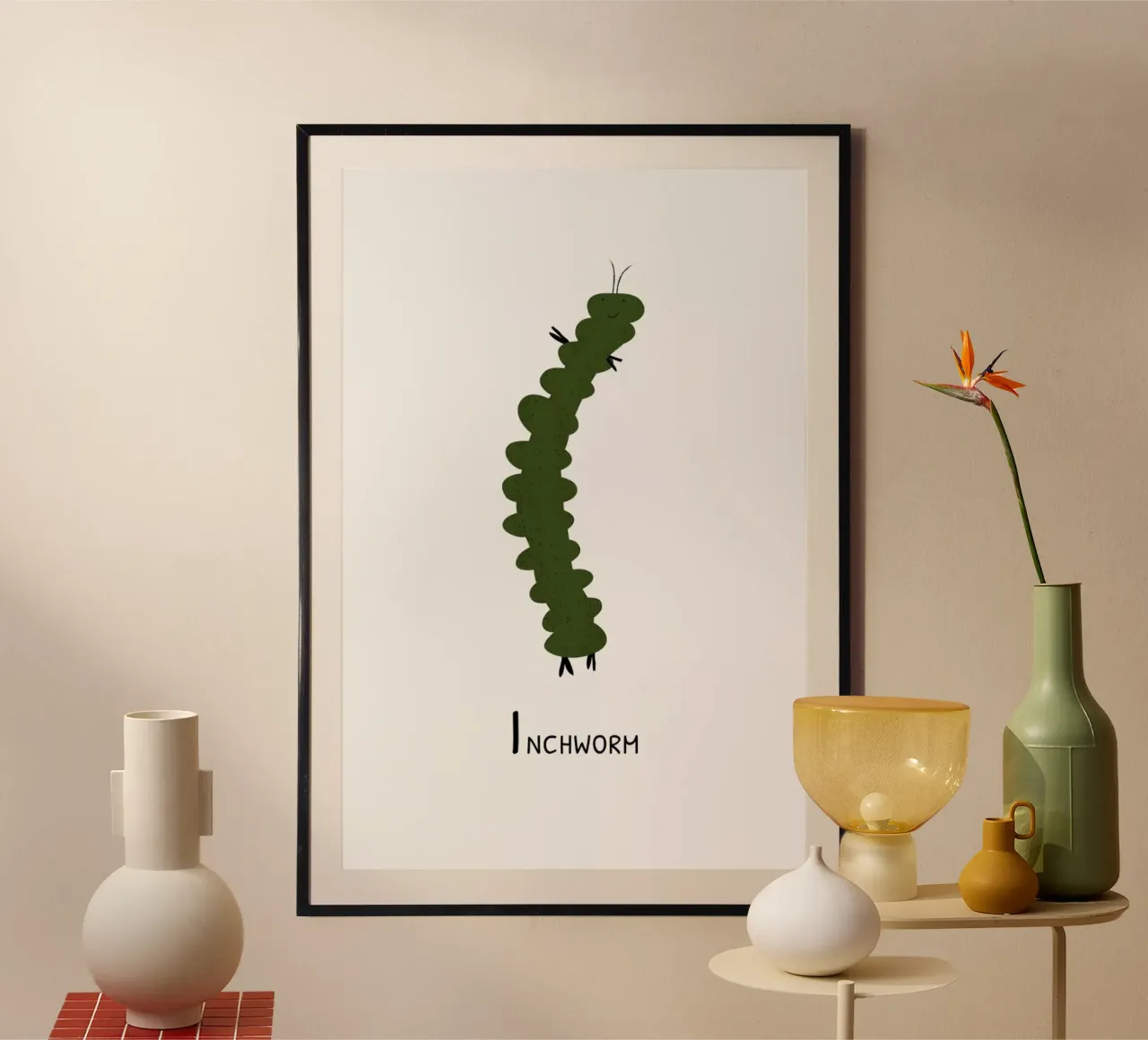 I for Inchworm carta hahnemühle da Little Flourishes