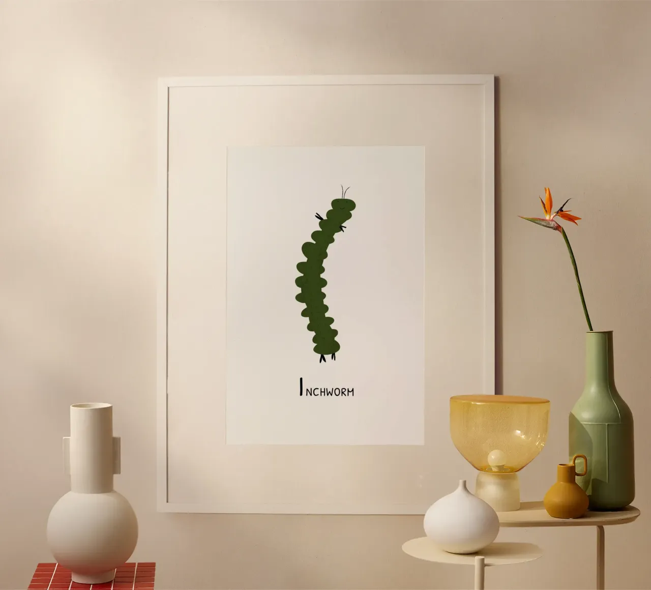 I for Inchworm carta hahnemühle da Little Flourishes