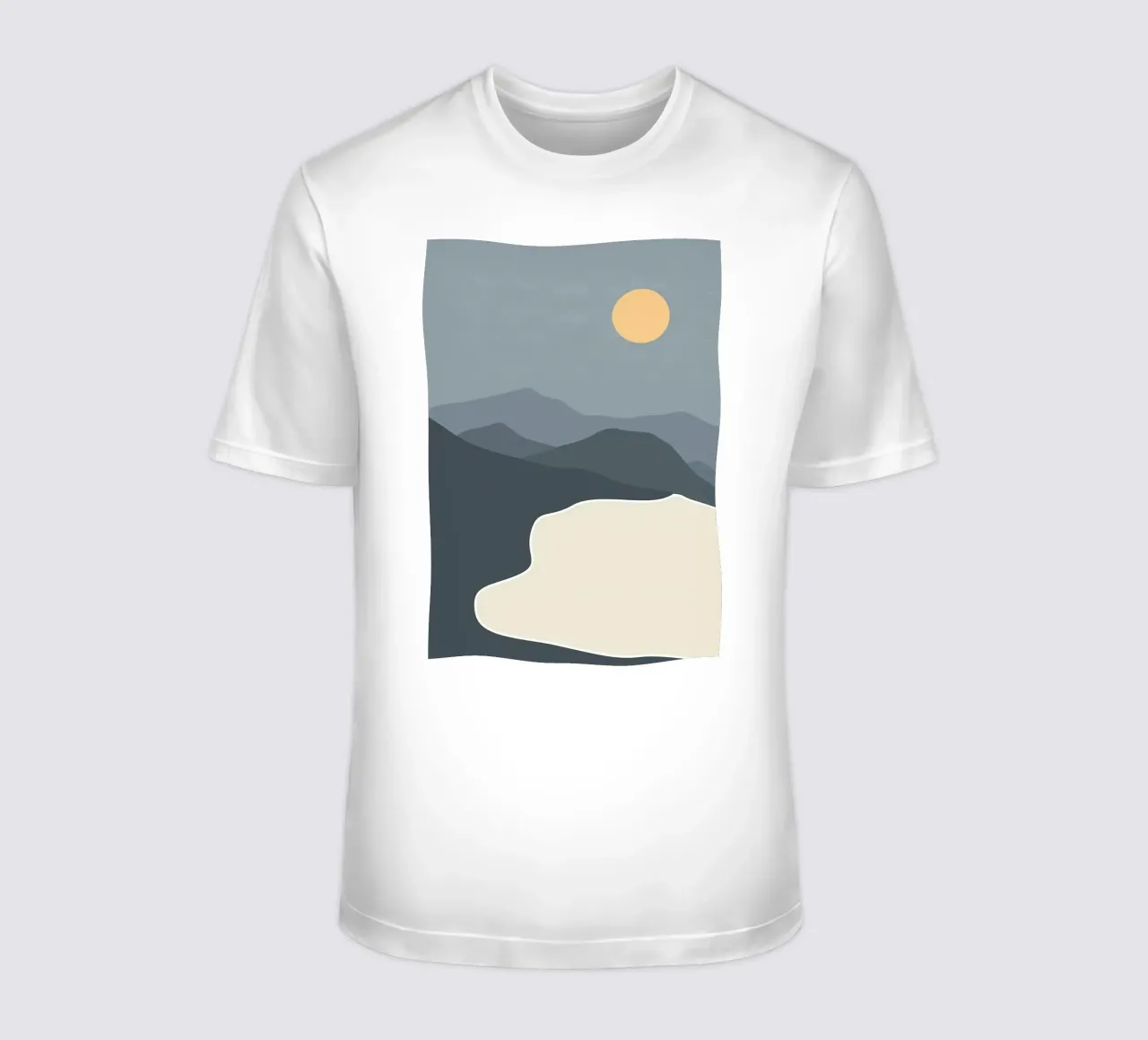 Modern landscape art t-shirt by Bartosz Powalka