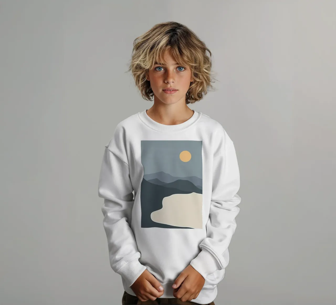 Modern landscape art kids sweatshirt by Bartosz Powalka