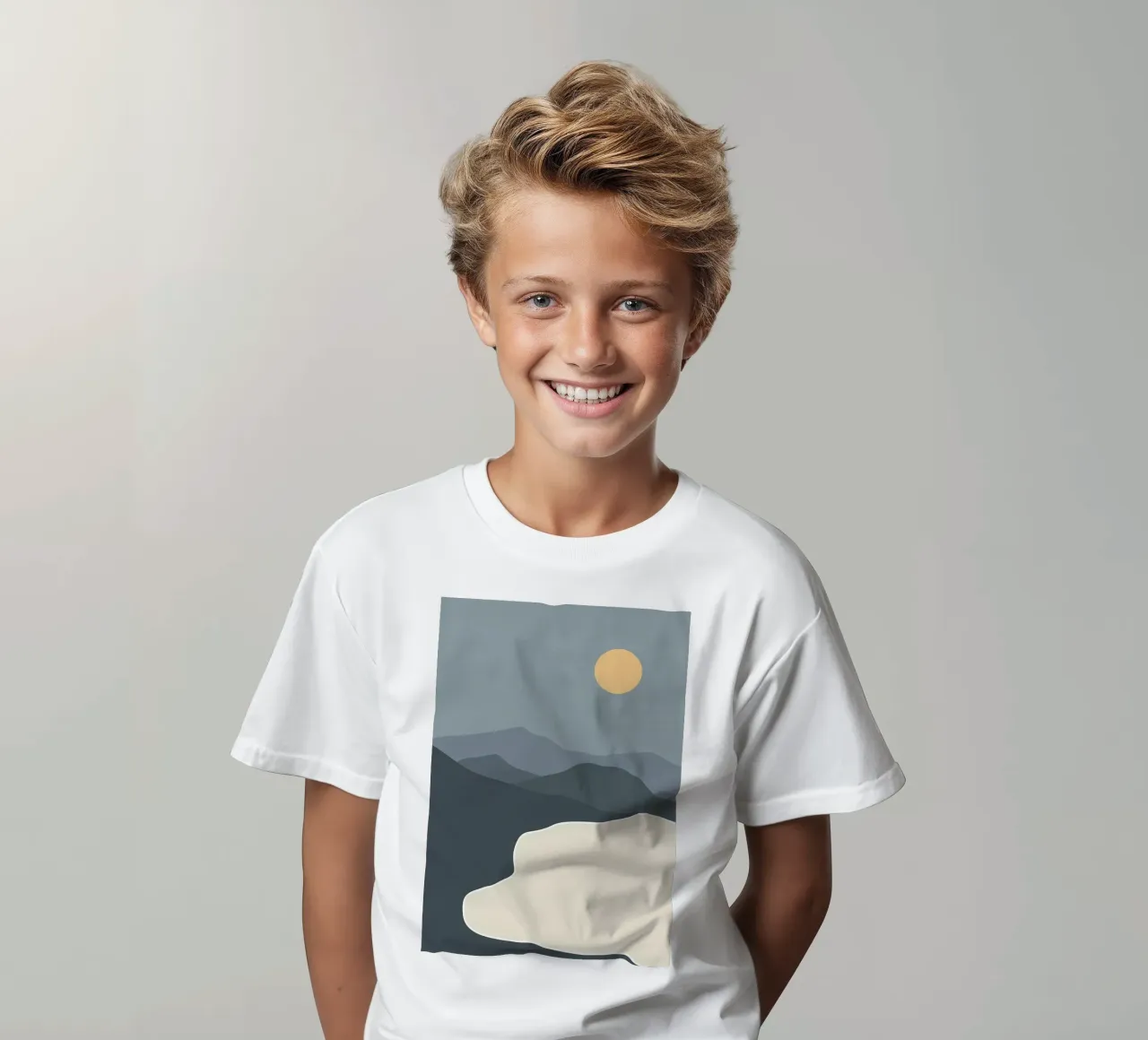 Modern landscape art kids t-shirt by Bartosz Powalka