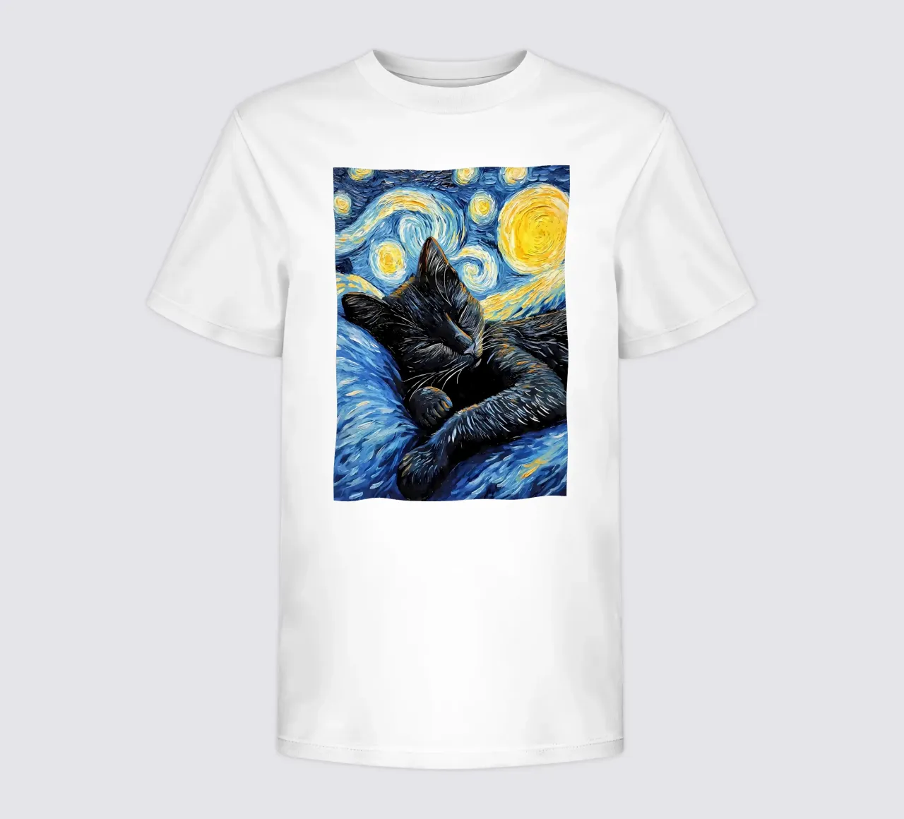 Black Cat Sleeping Night kids t-shirt by Adrian Patel