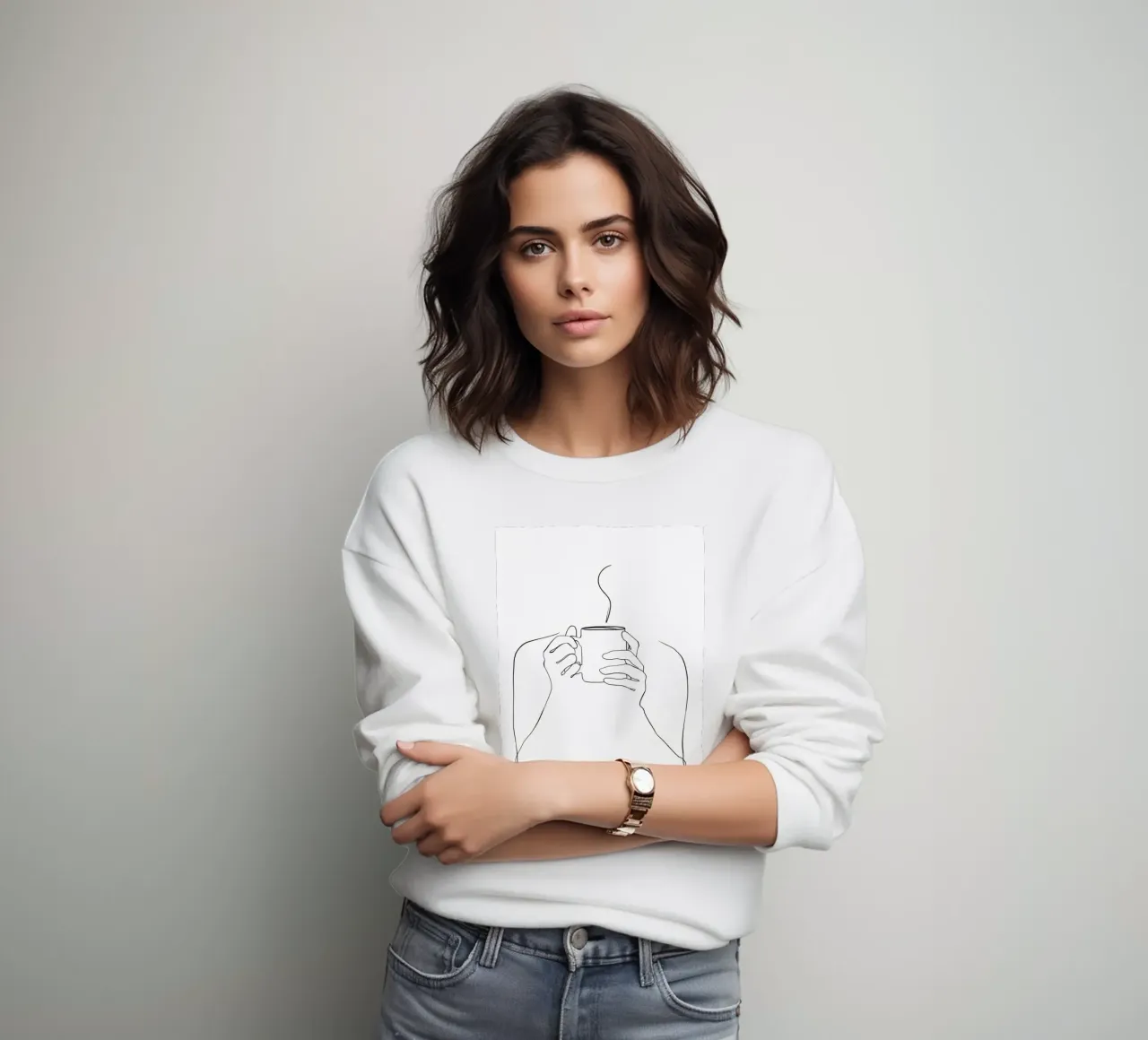 One Line Tea sweatshirt by Aiden Garcia