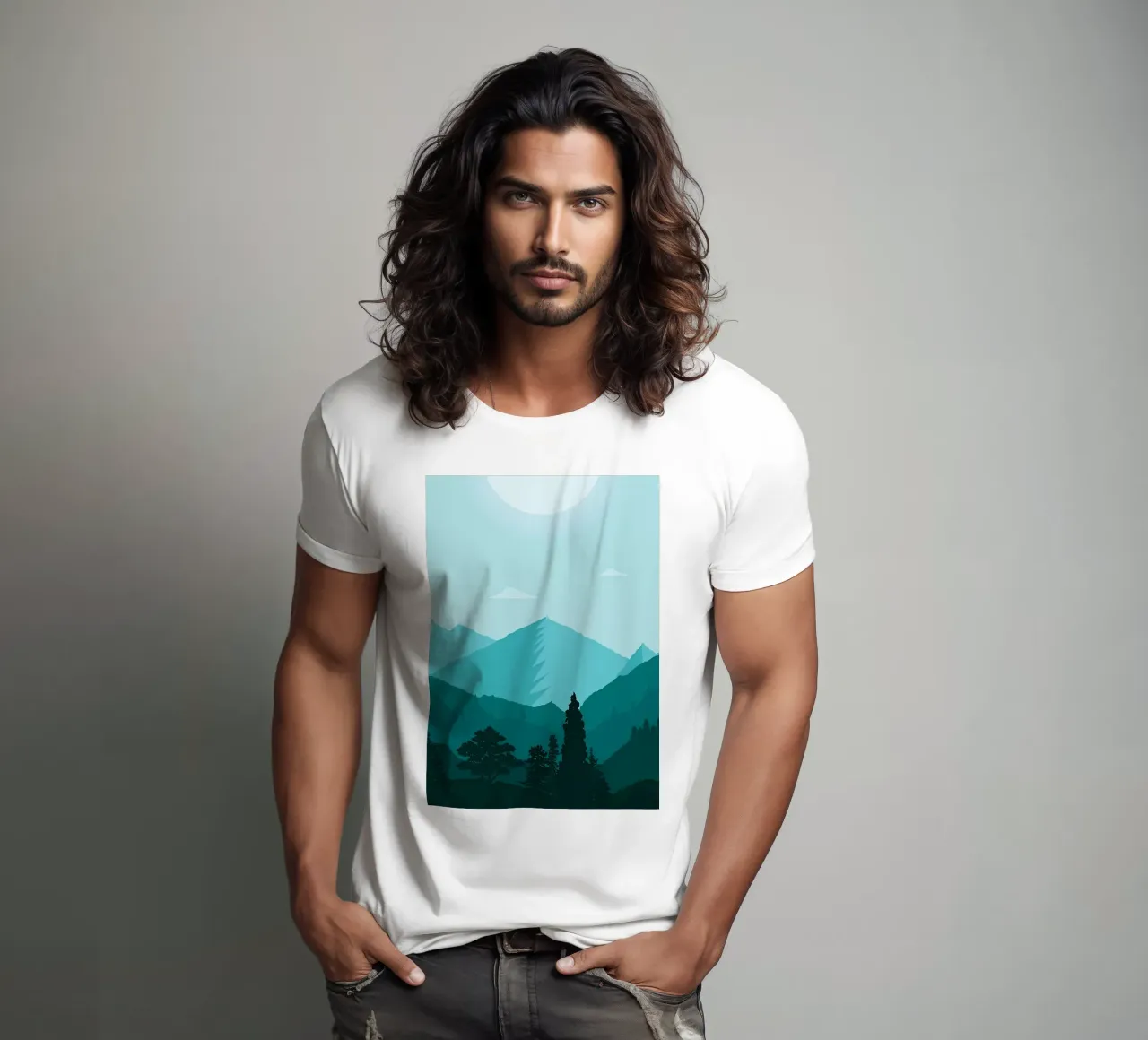 flat beautyfull nature t-shirt by Bartosz Powalka