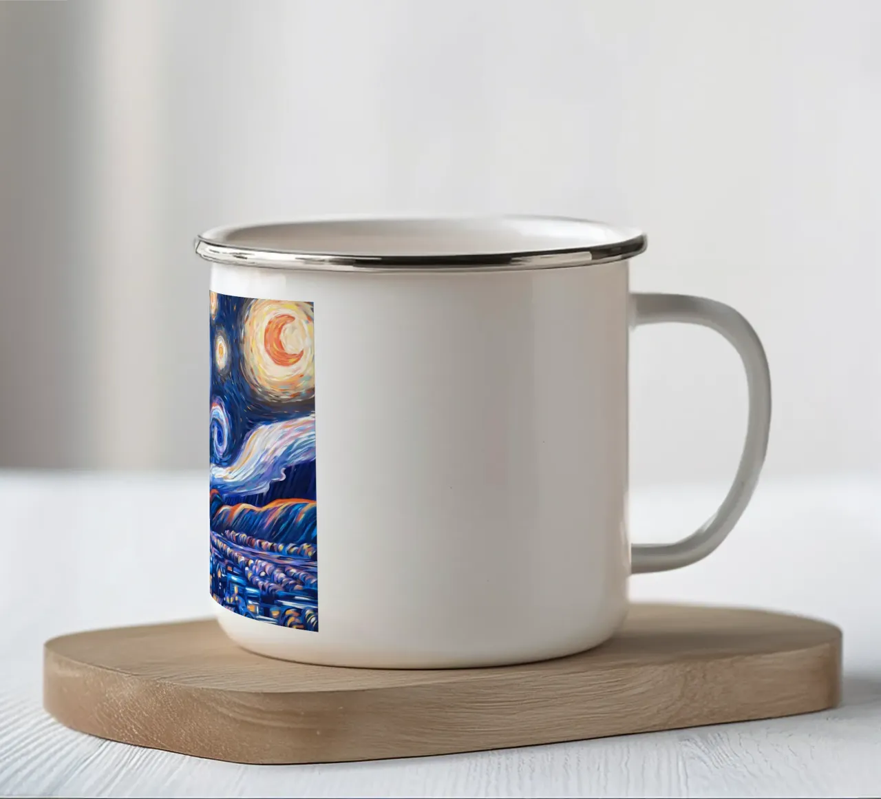 Stato d'animo della notte stellata tazza in smalto da Adrian Patel