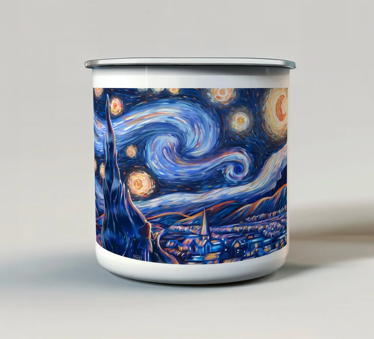Stato d'animo della notte stellata tazza in smalto da Adrian Patel