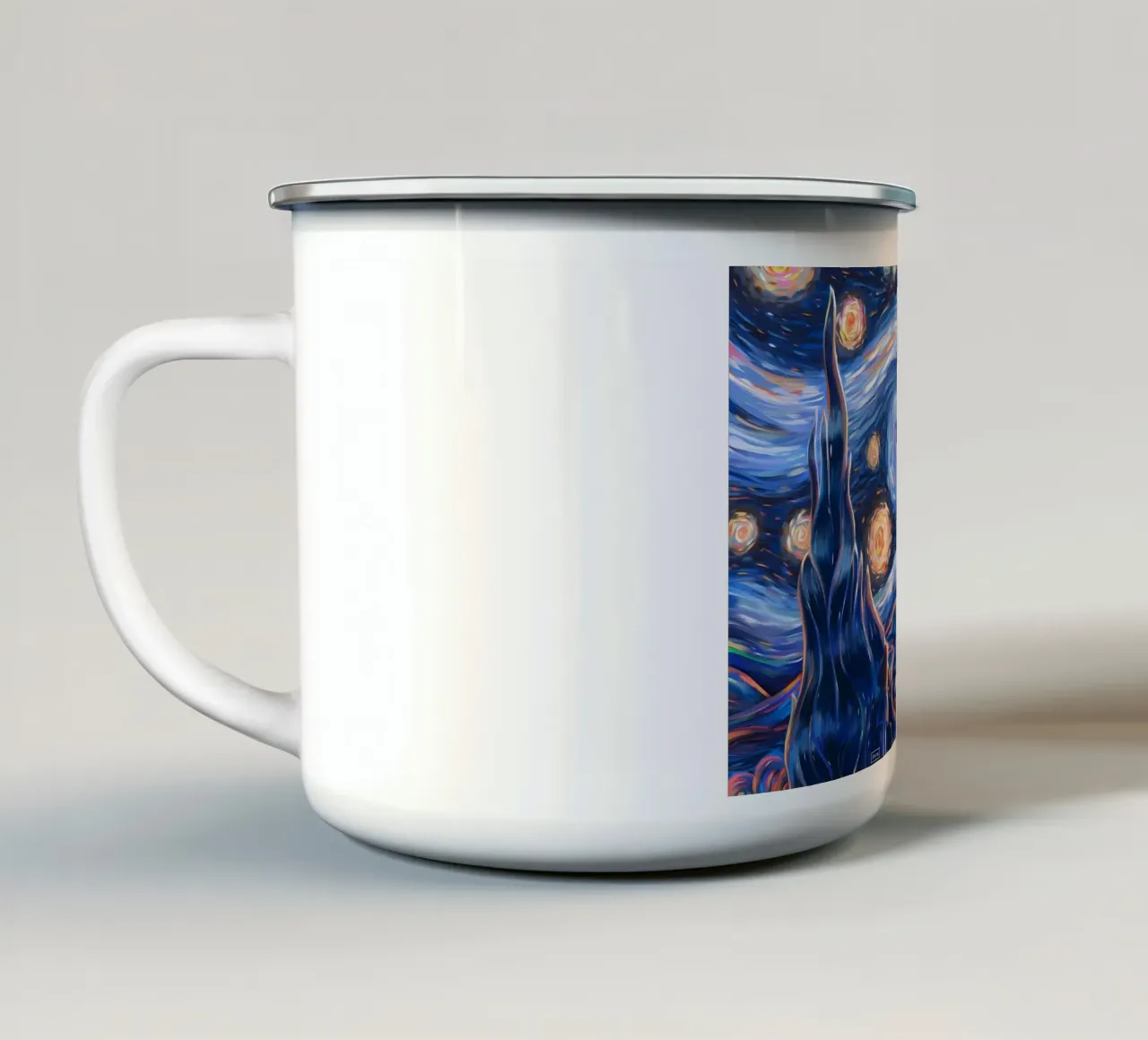 Stato d'animo della notte stellata tazza in smalto da Adrian Patel