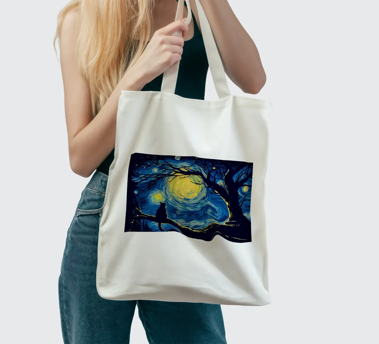 Cat Vangogh borsa in juta da Adrian Patel