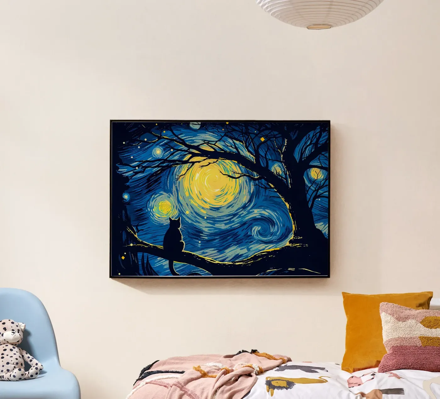 Cat Vangogh Acryl-Glas von Adrian Patel