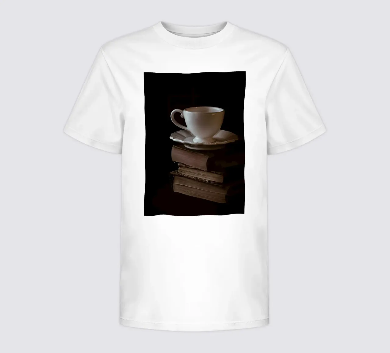 Cup and books kids t-shirt by Aiden Garcia